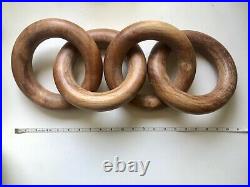 Hand carved Wood Chain Link Decor Object Sculpture Large