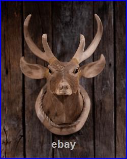 Hand-carved Wooden Deer Head, Medium, Free Shipping