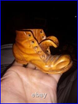 Hand carved Wooden Folk Art Shoe / Boot, One-Of-A-Kind