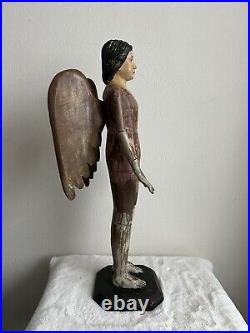 Hand carved wood articulated Arms 27statue Angel Sculpture Art