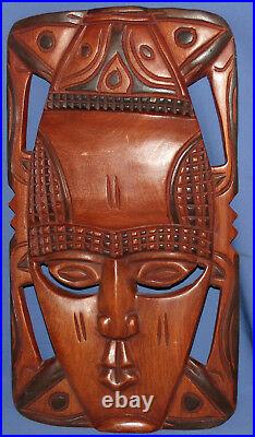 Hand carved wood wall decor tribal mask