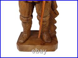 Handcarved Carved Wood 25 Realistic Viking with Axe & Spear VERY RARE & UNIQUE