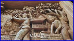 Handcarved Teak Woodcarving Asian Sculpture Handcarved Teak Woodcarving Asian Sculpture