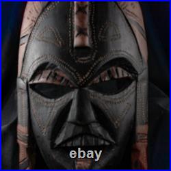 Handcraft Ghana Tribal Wood Vintage Head Sculpture