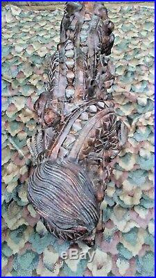 Handcrafted Dragon Carved Sculpture Statue Wood Very Rare Dragon
