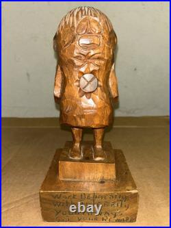 Handmade 11 Wooden Statue Decipting Working Class Getting Stabbed In The Back