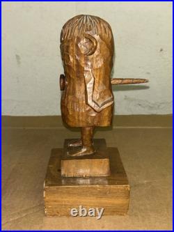 Handmade 11 Wooden Statue Decipting Working Class Getting Stabbed In The Back