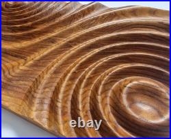 Handmade Ash Wood Wall Art CNC Carved Wooden Sculpture Panel Modern Organic