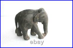 Handmade Hand Carved Wooden Elephant Figurine Home Decorative Collectible