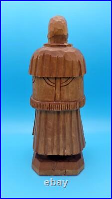 Hard Made Hungary Artist Carved Painted Wooden Old Woman Lady Figurine 9 TALL