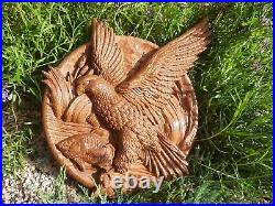 Hawk Ornament Wood Carved Plaque WALL HANGING ART WORK HOME DECOR