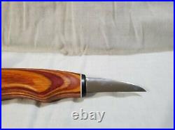 Helvie Knife Wood Carving Knife with Leather Sheath