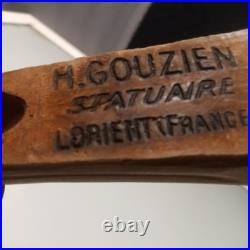 Henri Gouzien statuaire Lorient France wood sculpture OOAK nutcracker 1900's