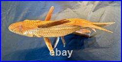 Highly Detailed Hog Fish Wood Carving on Driftwood Base Hand Made, Fine Finished