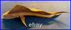 Highly Detailed Mahi-Mahi, Dorado, Dolphin Fish Wood Carving On Driftwood Base
