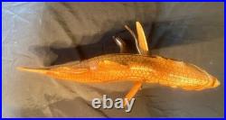 Highly Detailed Snook Fish Wood Carving On Wood Driftwood