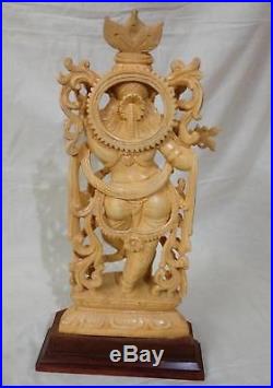 Hindu God Krishna Hand Carved Cedar Wood Sculpture Statue Krishnan Figurine Idol
