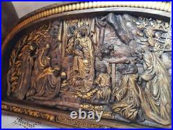 Holy family Nativity WOOD CARVED CHRISTIAN ICON Wall picture Birth of Christ