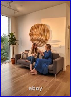 Home décor acoustic minimalistic Parametric Modern plywood Wall Art 3D Asahi