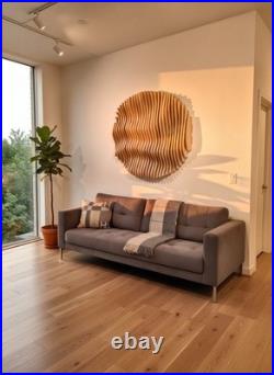 Home décor acoustic minimalistic Parametric Modern plywood Wall Art 3D Asahi