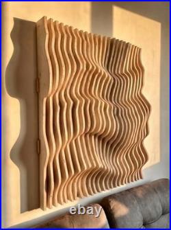 Home décor acoustic minimalistic Parametric Modern plywood Wall Art 3D Nami