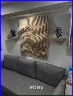 Home décor acoustic minimalistic Parametric Modern plywood Wall Art 3D Nami