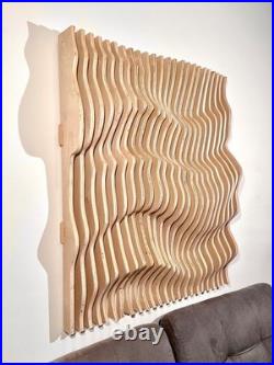 Home décor acoustic minimalistic Parametric Modern plywood Wall Art 3D Nami