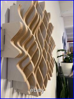 Home décor acoustic minimalistic Parametric Modern plywood Wall Art 3D Pluto