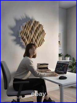 Home décor acoustic minimalistic Parametric Modern plywood Wall Art 3D Pluto