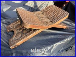 Honduras Exotic Stool Bench Aztec Mayan Chief God Tribal Wood Carving Sculpture Honduras Exotic Stool Bench Aztec Mayan Chief God Tribal Wood Carving Sculpture