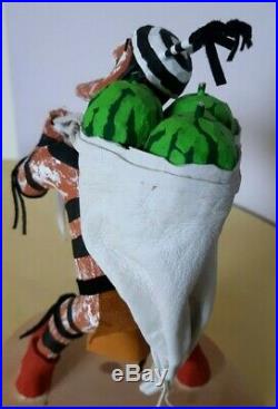 Hopi Hand Carved Painted All Wood Koshare Clown Water Melons Kachina 8.5 Signed