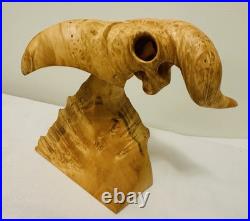 Horned Watcher -Burl/Manitoba Maple-Canadian Artisan-Jamie Russell-8.5x9x6.5