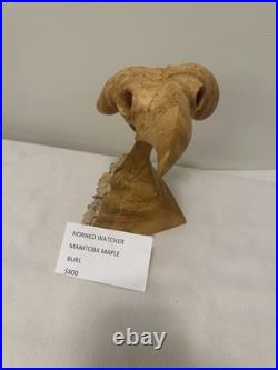 Horned Watcher -Burl/Manitoba Maple-Canadian Artisan-Jamie Russell-8.5x9x6.5