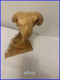 Horned Watcher -Burl/Manitoba Maple-Canadian Artisan-Jamie Russell-8.5x9x6.5