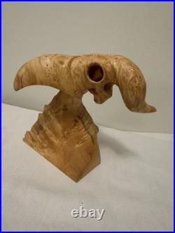 Horned Watcher -Burl/Manitoba Maple-Canadian Artisan-Jamie Russell-8.5x9x6.5