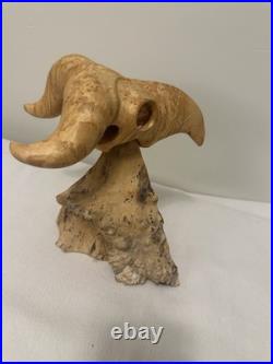 Horned Watcher -Burl/Manitoba Maple-Canadian Artisan-Jamie Russell-8.5x9x6.5
