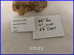 Horned Watcher -Burl/Manitoba Maple-Canadian Artisan-Jamie Russell-8.5x9x6.5