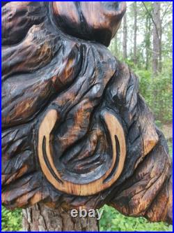 Horse Head Wood Sculptures County Rustic Folk Art Cypress Chainsaw Carving Horse Head Wood Sculptures County Rustic Folk Art Cypress Chainsaw Carving