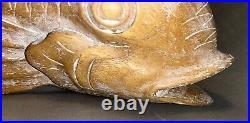 Huge Wood Carved Lingcod 24x8x5 Excellent Realistic Mantel Table Wall Mount