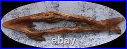 Humpback Whale Wood Fish Driftwood Sculpture Carving Freeform Wall Art Frame