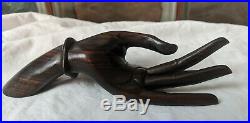 INCREDIBLE Vintage Mid Century Modern Carved Solid wood ROSEWOOD HAND SCULPTURE