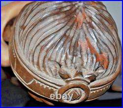 Indian Art Wood Sculpture Carving Chief Head carved bust vintage