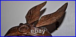 Indian Art Wood Sculpture Carving Chief Head carved bust vintage Indian Art Wood Sculpture Carving Chief Head carved bust vintage