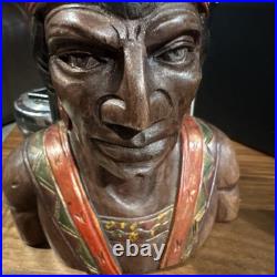 Indian Art Wood Sculpture Carving Chief Head carved bust vintage Indian Art Wood Sculpture Carving Chief Head carved bust vintage