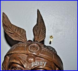 Indian Art Wood Sculpture Carving Chief Head carved bust vintage