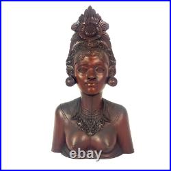 Indonesian Hand Carved Female Bust Statue Goddess