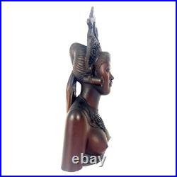 Indonesian Hand Carved Female Bust Statue Goddess