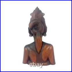 Indonesian Hand Carved Female Bust Statue Goddess