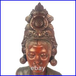 Indonesian Hand Carved Female Bust Statue Goddess