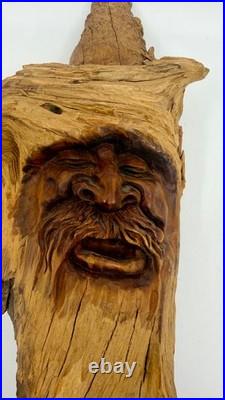 Intriguing Wood Carving, Face Figure, SAR Folk Art
